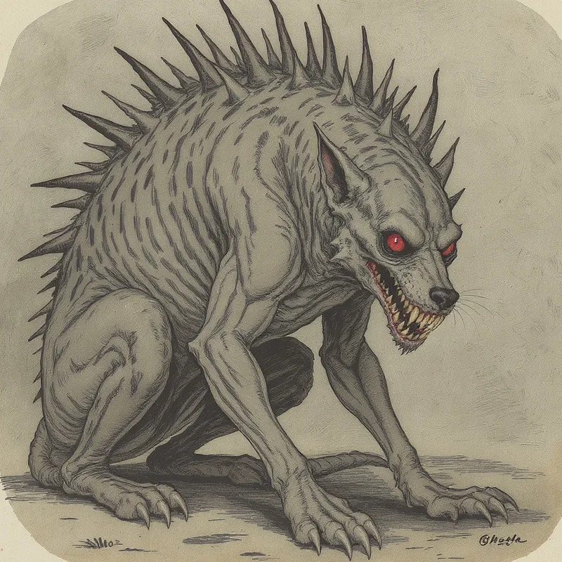 An original illustration of The Chupacabra, the cryptid of Puerto Rico & the American Southwest