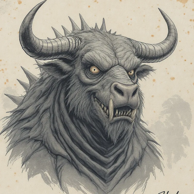 An original illustration of The Hodag, the cryptid of Rhinelander, Wisconsin