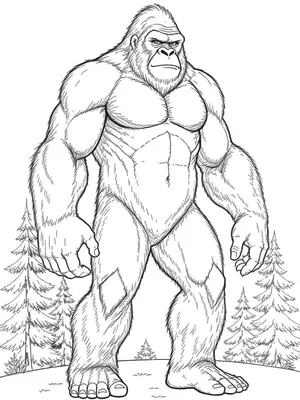 Bigfoot coloring page thumbnail