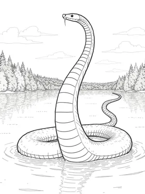 Champ, the Lake Champlain Monster coloring page thumbnail