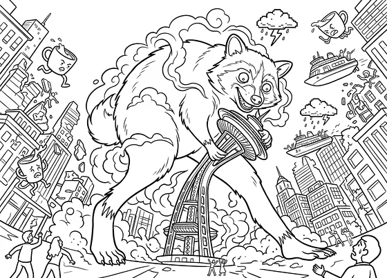 Jimothy the raccoon coloring pages thumbnail