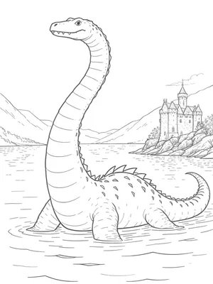 The Loch Ness Monster coloring page thumbnail