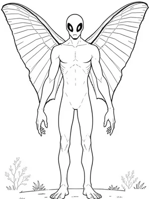 Mothman coloring page thumbnail